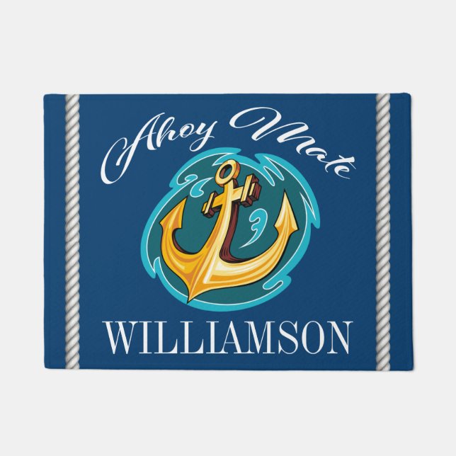Ahoy Mate Anchor Doormat (Front)