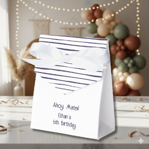 Ahoy mate Nautical kids birthday Favour Box