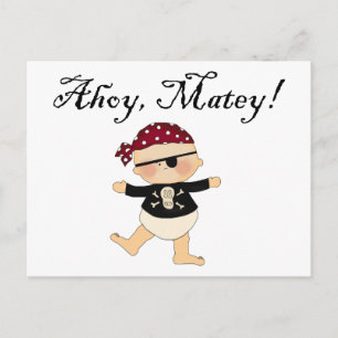 Ahoy Matey Baby Pirate Postcard