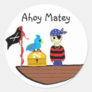 Ahoy Matey Classic Round Sticker