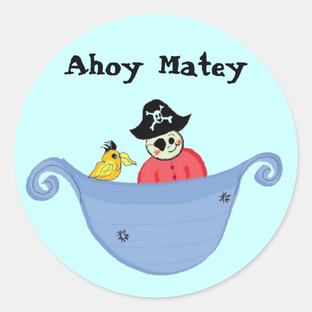 Ahoy Matey Classic Round Sticker (Front)