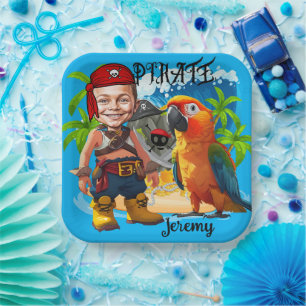 Ahoy Matey Pirate Caricature for Kids  Paper Plate