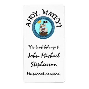 Ahoy Matey Pirate Label