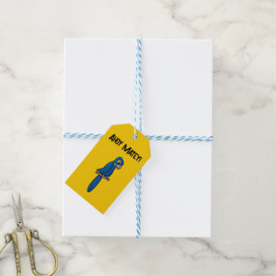 Ahoy Matey Pirate Parrot Cartoon, Funny Macaw Bird Gift Tags