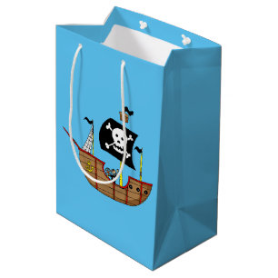 ahoy matey pirate ship medium gift bag