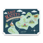 Ahoy Mateys Birthday Invite<br><div class="desc">Cute pirate ship treasure map themed party invites</div>