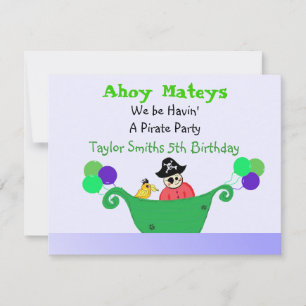 Ahoy Mateys Pirate Party Invitation