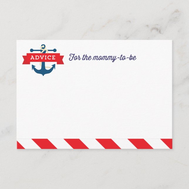 Ahoy! Nautical Baby Shower Advice Card Game (Front)
