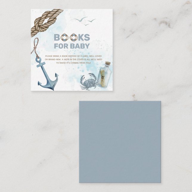 Ahoy! Nautical Baby Shower Books for Baby Card (Front/Back)