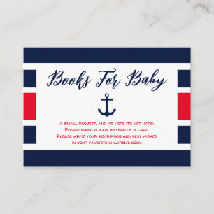 Ahoy! Nautical Baby Shower Books For Baby Enclosure Card