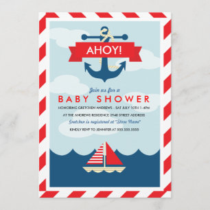 Ahoy! Nautical Baby Shower Invitation
