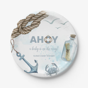 Ahoy! Nautical Baby Shower Paper Plates