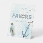 Ahoy! Nautical Baby Shower Pedestal Sign