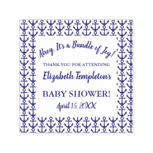 Ahoy Nautical Baby Shower Thank You Stamp