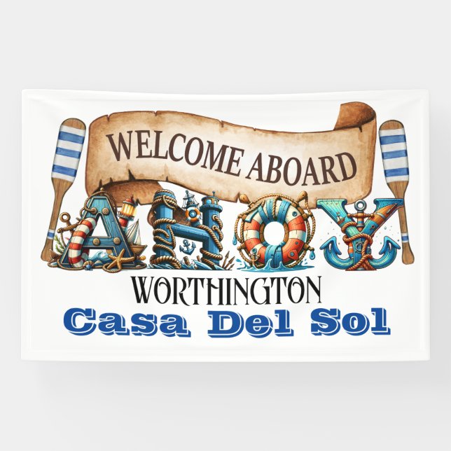 AHOY Nautical Banner (Horizontal)