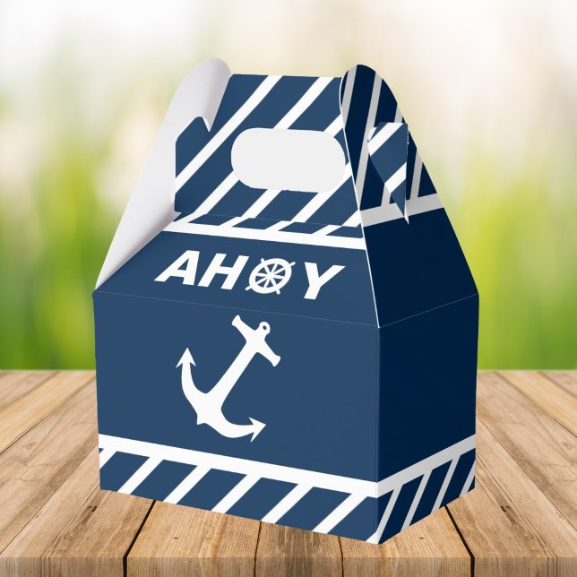 Ahoy Nautical Birthday Party Favour Box (Creator Uploaded)