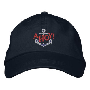 AHOY! Nautical Greetings Embroidery Embroidered Hat