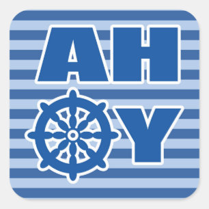 Ahoy Nursery Poster Square Sticker