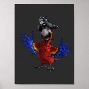Ahoy Parrot Pirate  Poster