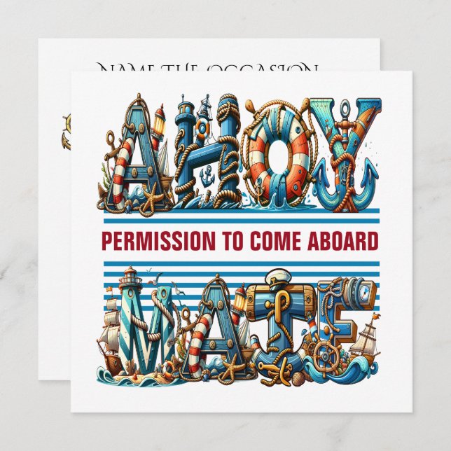 AHOY PERMISSION TO BOARD  INVITATION (Front/Back)