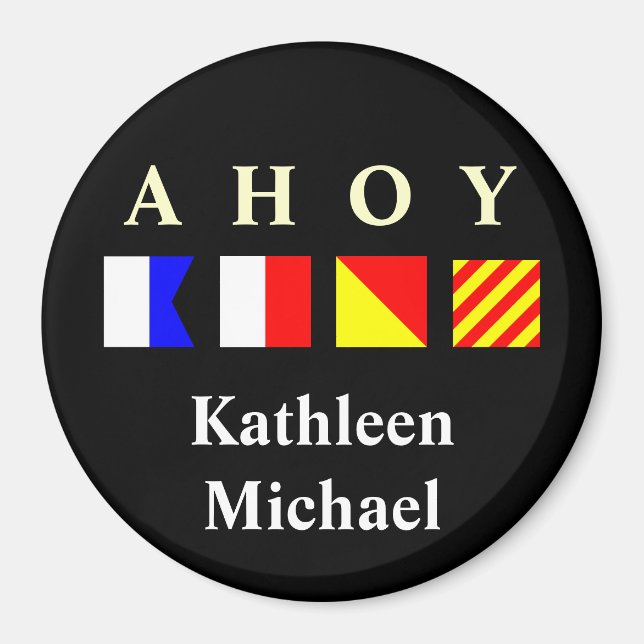 Ahoy Personalised Stateroom Door Marker Magnet (Front)