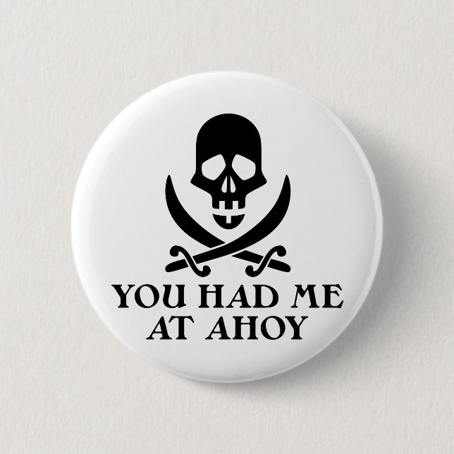 Ahoy Pirate 6 Cm Round Badge (Front)