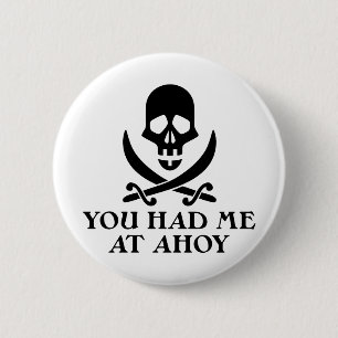 Ahoy Pirate 6 Cm Round Badge