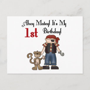 Ahoy Pirate First Birthday Tshirts and Gifts Postcard
