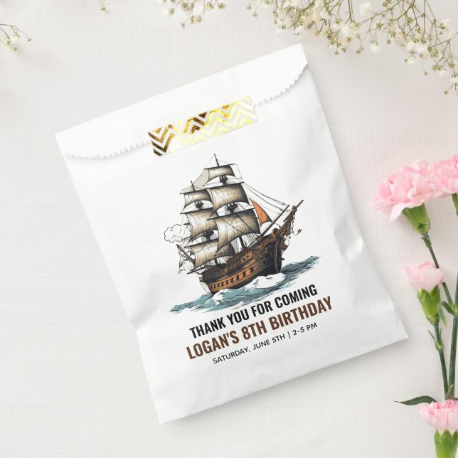Ahoy! Pirate Ship 8th Birthday  Favour Bags (Sealed)