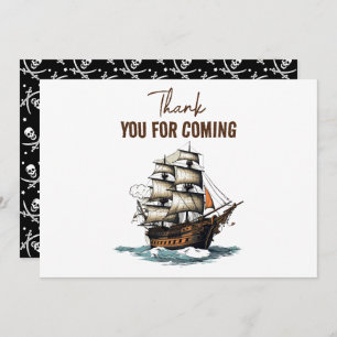 Ahoy! Pirate Ship 8th Birthday Thank You Card