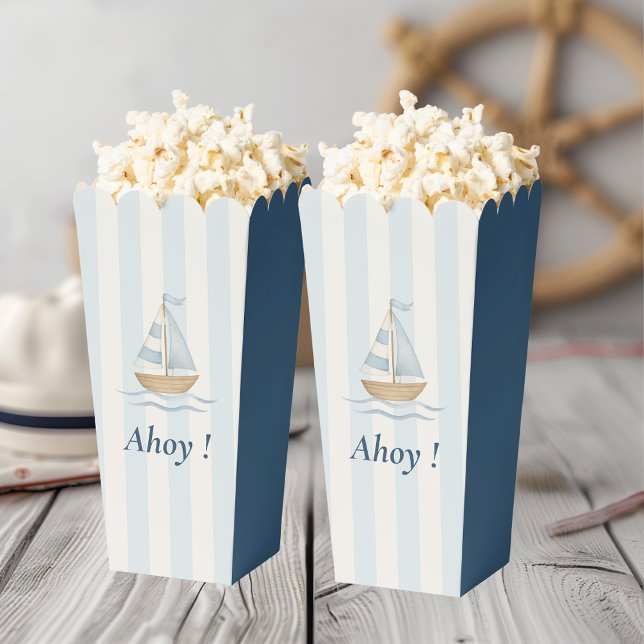 Ahoy Sailboat Nautical Pastel Blue  Favour Box (Creator Uploaded)