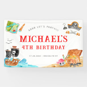 Ahoy Shipmates Treasure Hunt Ship Pirate Birthday Banner