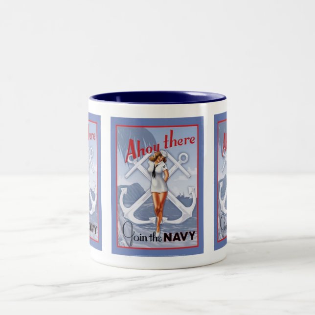 Ahoy There! Navy Pin-Up Mug (Center)