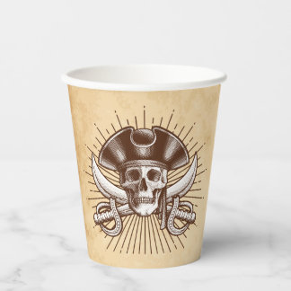 Ahoy There Pirate Birthday Paper Cups
