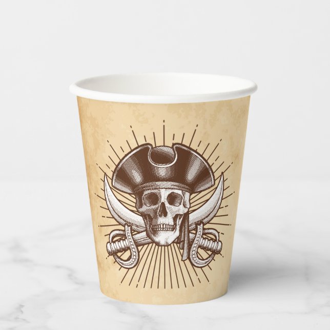 Ahoy There Pirate Birthday Paper Cups (Front)