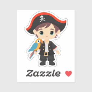 Ahoy There! Pirate Boy Birthday Sticker