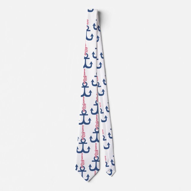 Ahoy Vintage Anchor pattern. Tie (Front)