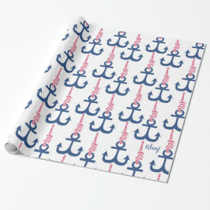 Ahoy Vintage Anchor pattern. Wrapping Paper