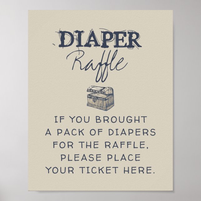 Ahoy! vintage nautical diaper raffle sign (Front)