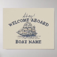 Ahoy! Welcome aboard Personalised Vintage Nautical