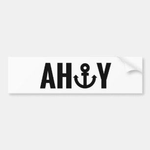 Ahoy with anchor bumper sticker
