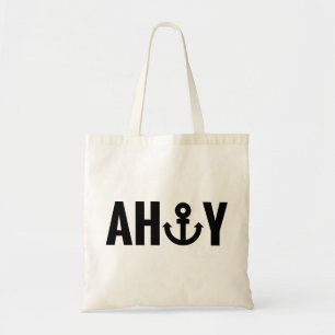 Ahoy with anchor tote bag