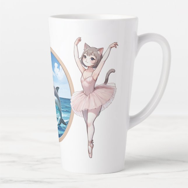 Ahri & Dolphin Large Latte Mug (Right)