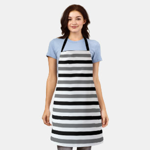 Ahs Black and white stripes design Apron