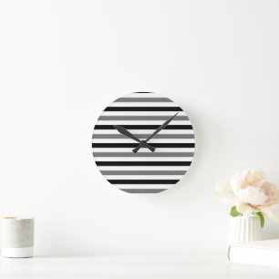 Ahs Black and white stripes design  Round Clock