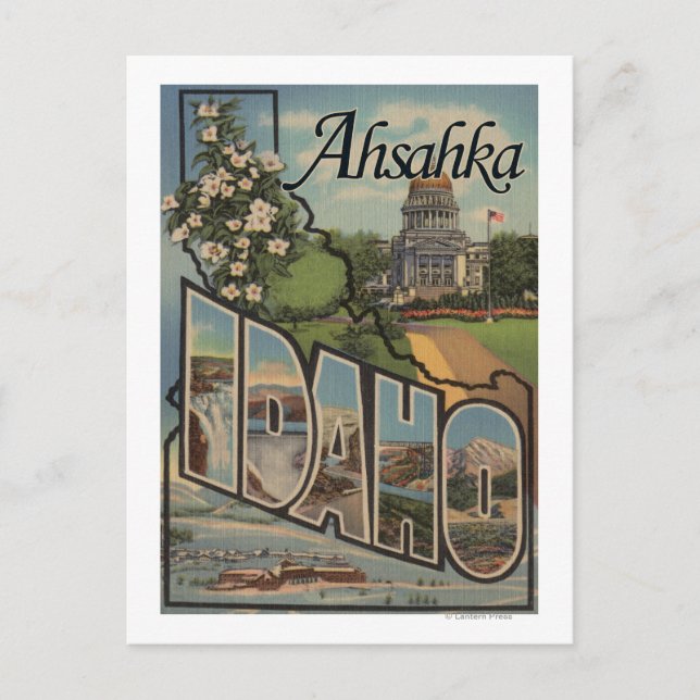 Ahsahka, Idaho - Large Letter Scenes Postcard (Front)