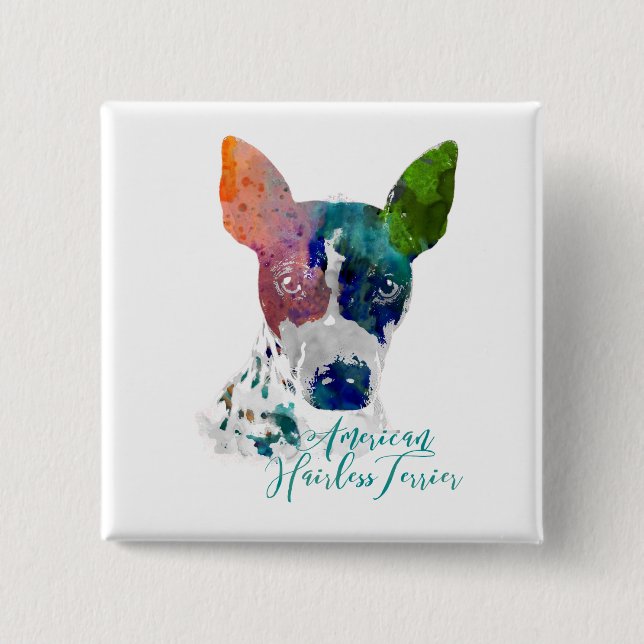 AHT Watercolor Buton 15 Cm Square Badge (Front)