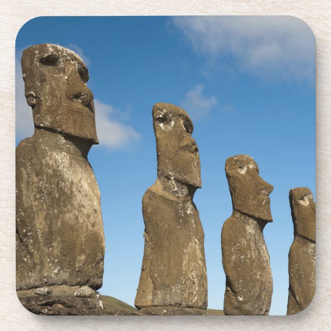 Ahu Akivi, Rapa Nui, Easter Island, Chile 2 Coaster (Front)
