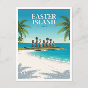 Ahu Nau Nau Hanga Roa Chile Travel Keepsake Postcard