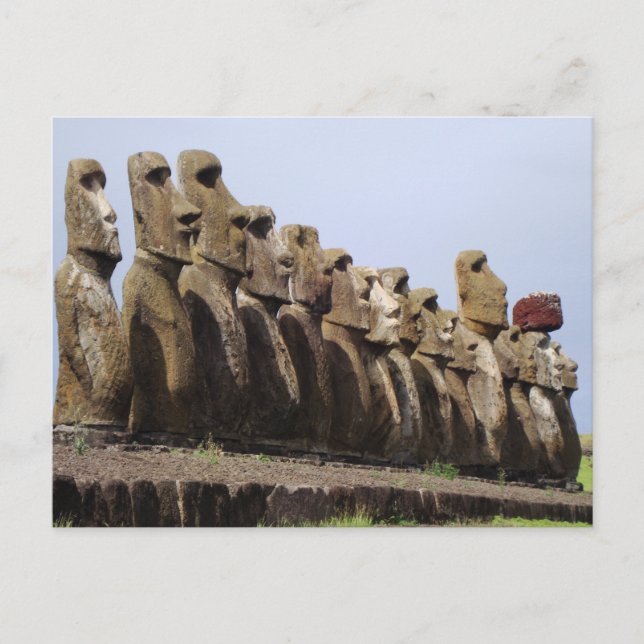 Ahu Tongariki, Easter Island, Chile Postcard (Front)